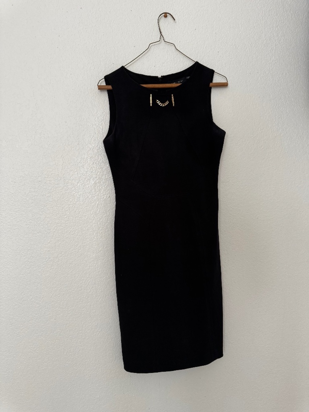 Black Dress with Gold Accents